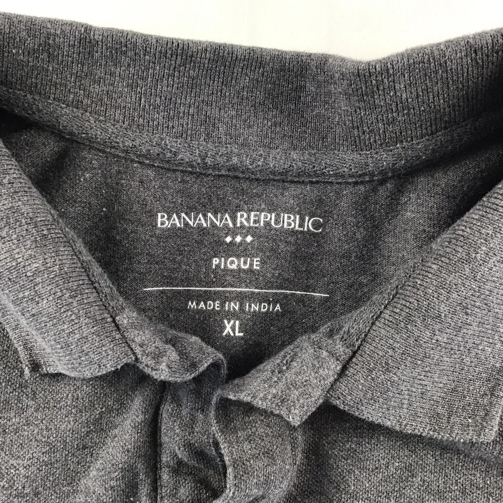 Banana Republic Polo Shirt with Elephant Logo Casual Cotton Men's XL Gray